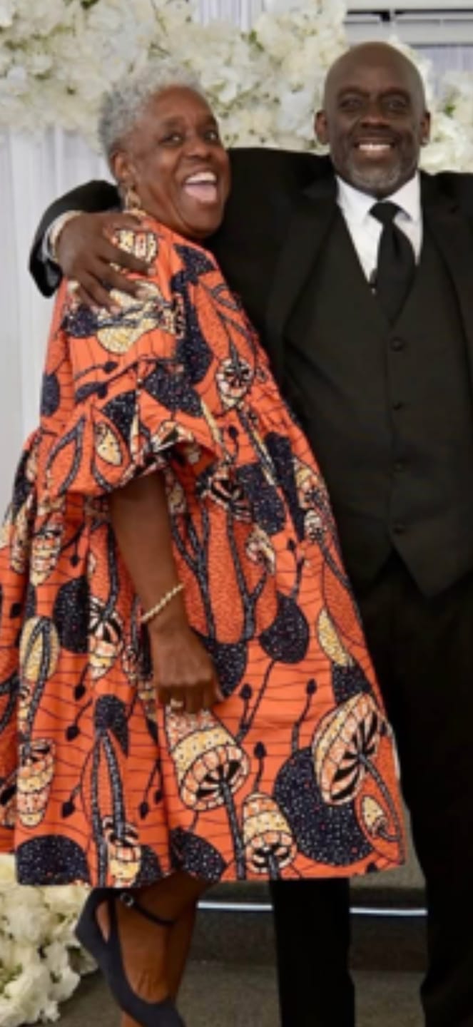 Customer photo review of MILA AFRICAN PRINT FLOWY MIDI DRESS [ORANGE]