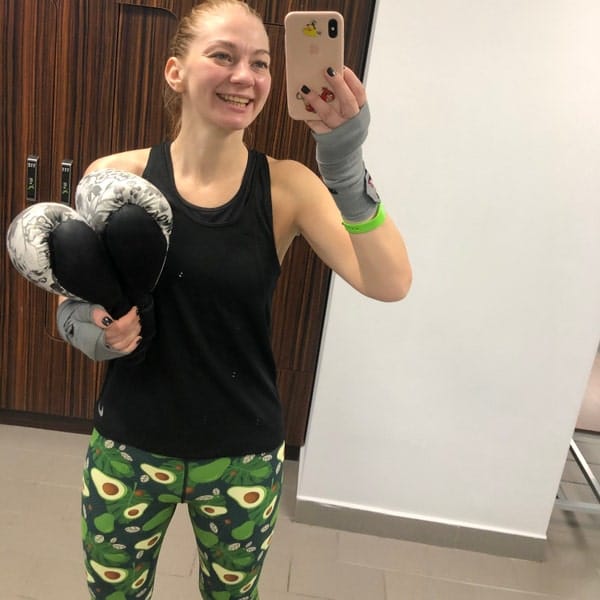 Customer photo review of Avocado Print Yoga Pants