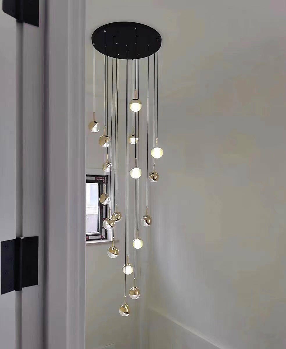 Customer photo review of Half Clear Glass Pendant Lamp, Tilting Shade, Integrated LED