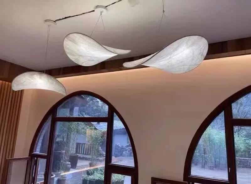 Customer photo review of Wavy Cloud Pendant Light, White Fabric Shade, LED, 30–100 cm