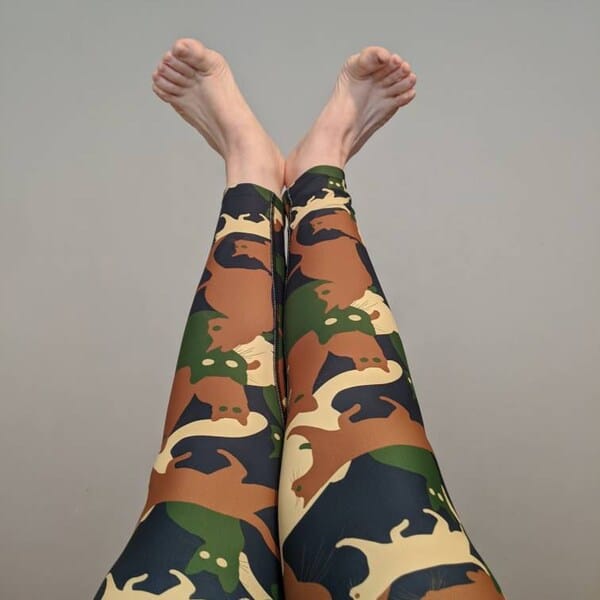 Customer photo review of Cat Camouflage Print Yoga Pants