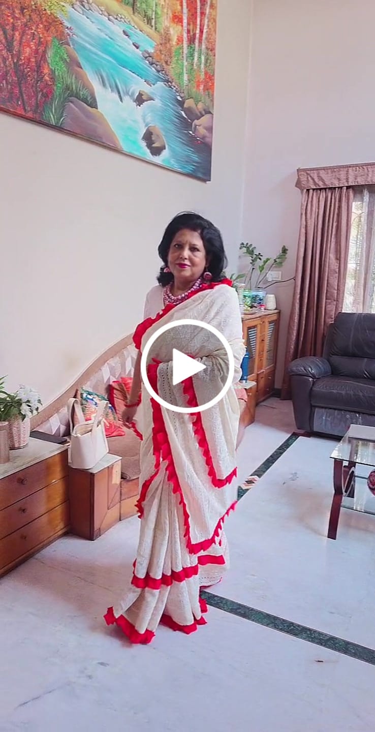 Customer video review of Arambho - Reshom Kota Applique Saree