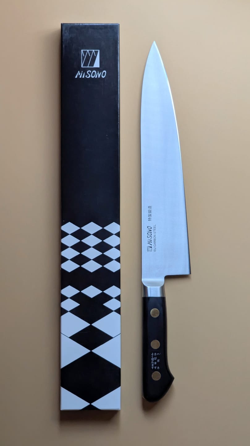 Customer photo review of Misono Swedish Carbon Gyutou 240mm (9.4")