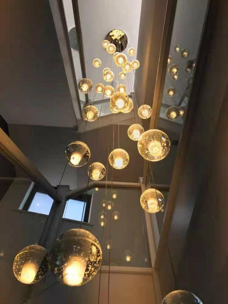 Customer photo review of Clear Crystal Ball Pendant Light, Cluster of 1 to 50 Heads