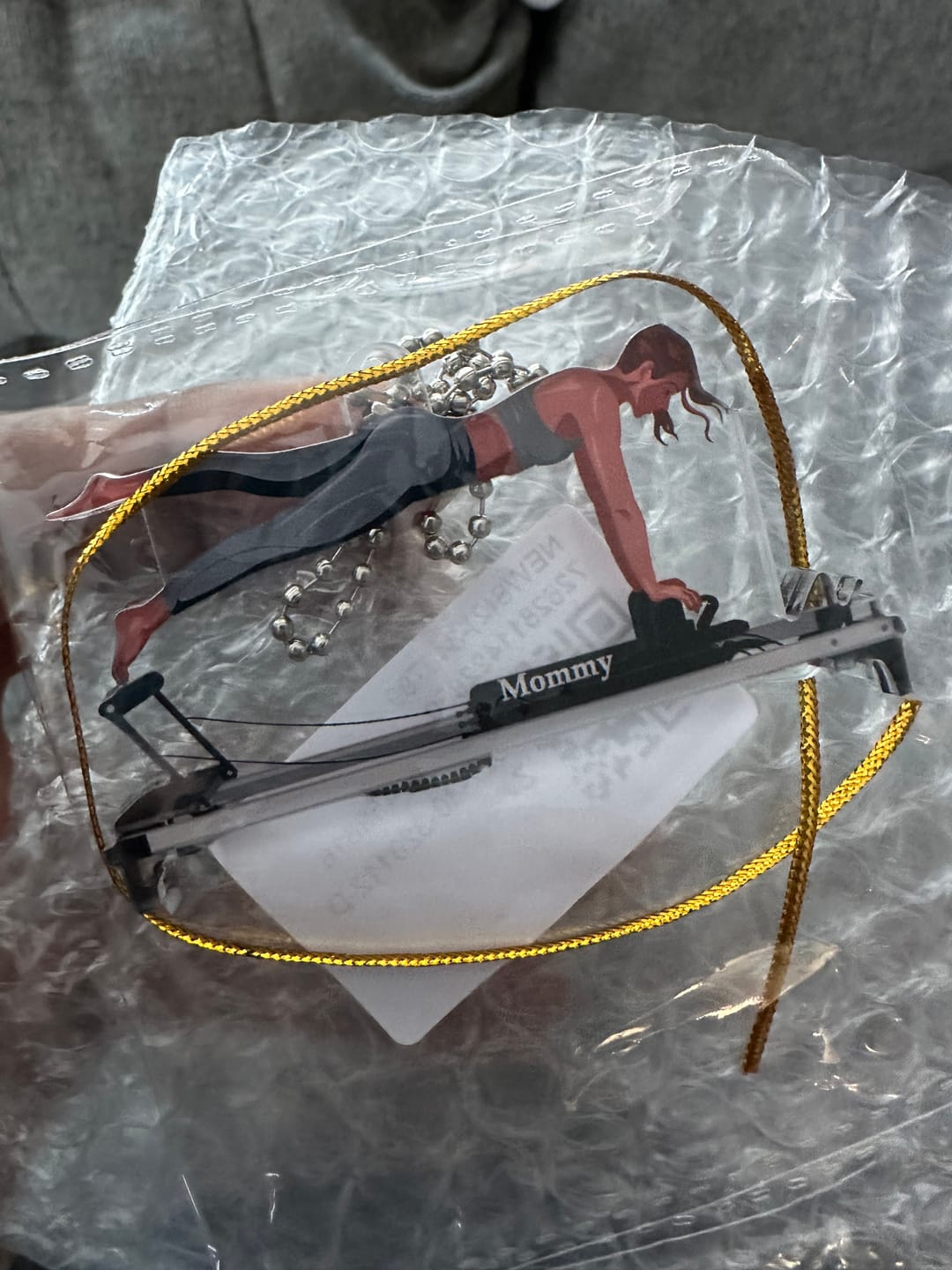 Customer photo review of Personalized Pilates Ornament - Acrylic Pilates Reformer Ornament