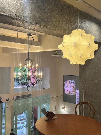 Customer photo review of Star Shaped Pendant Light, White Dimpled Shade, 60 cm Wide