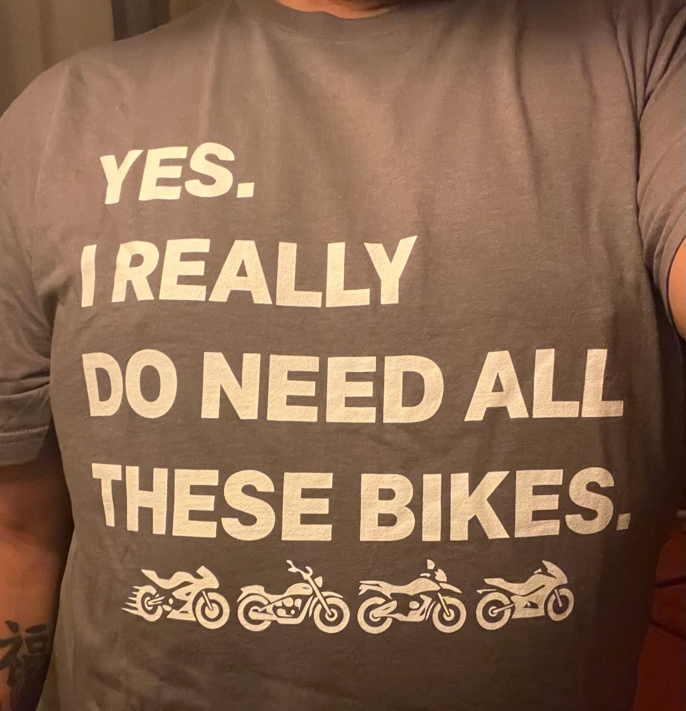 Customer photo review of YES I NEED BIKES 026 T Shirt US