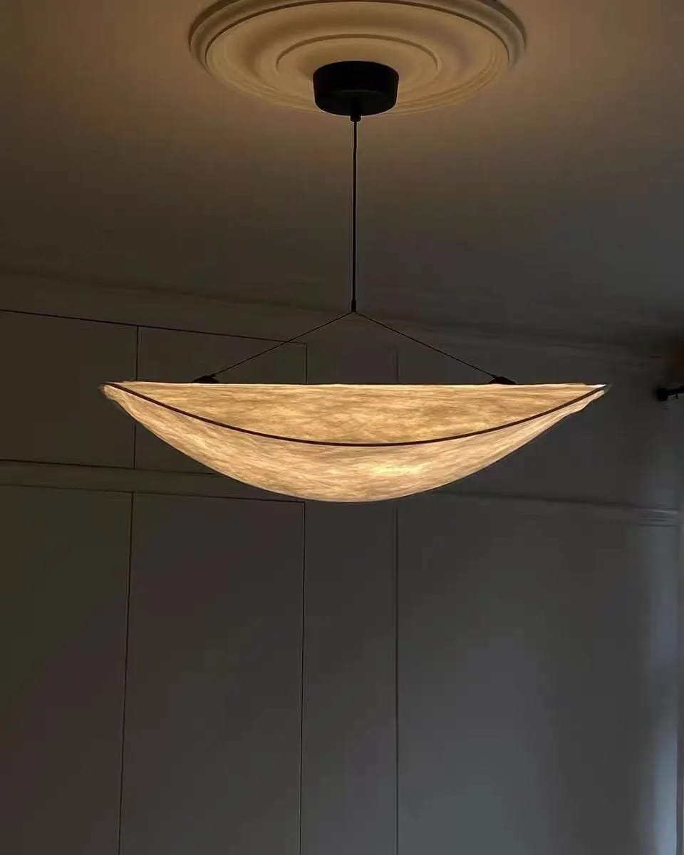 Customer photo review of Wavy Cloud Pendant Light, White Fabric Shade, LED, 30–100 cm