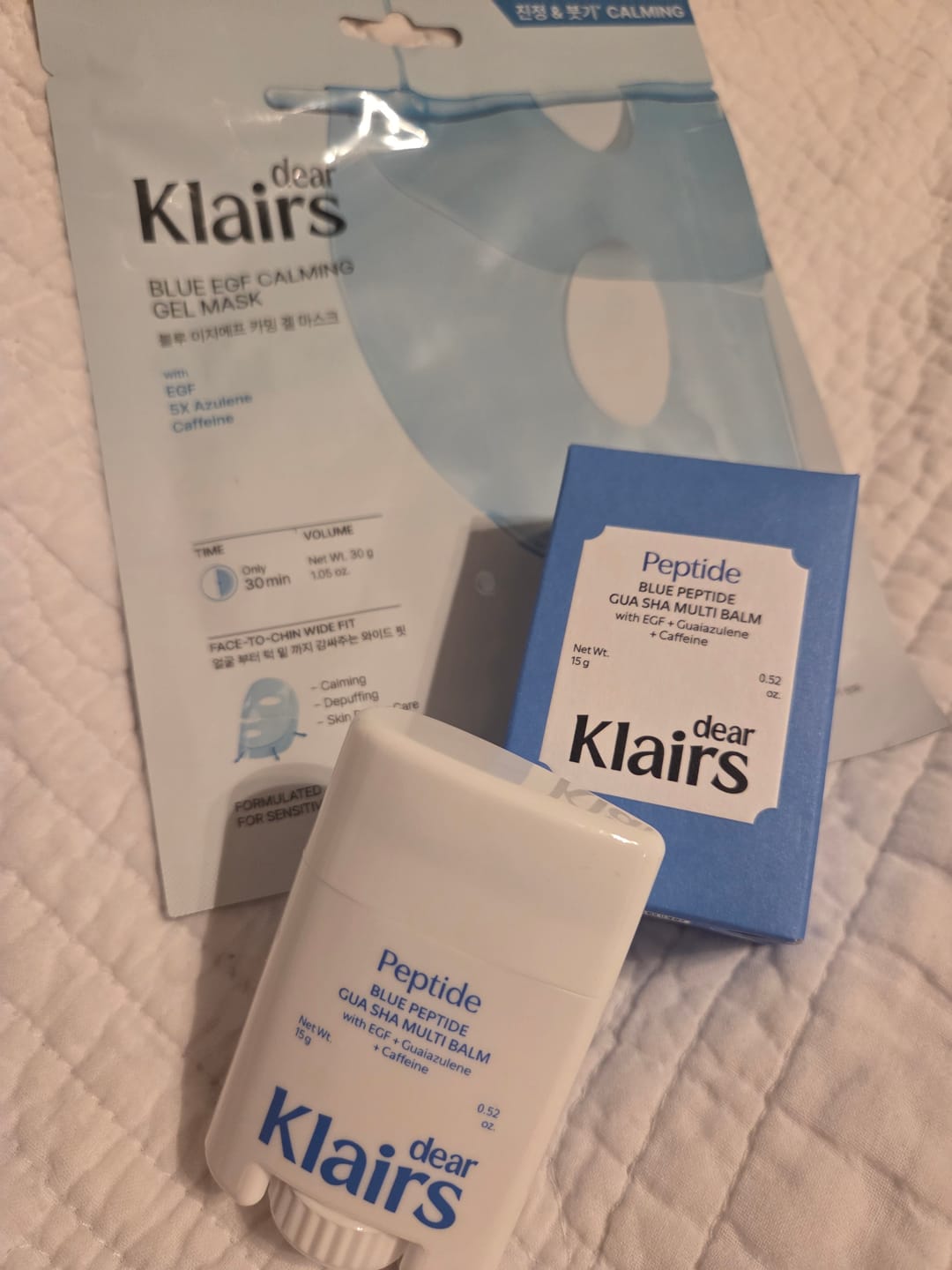 Customer photo review of Blue EGF Calming Gel Mask