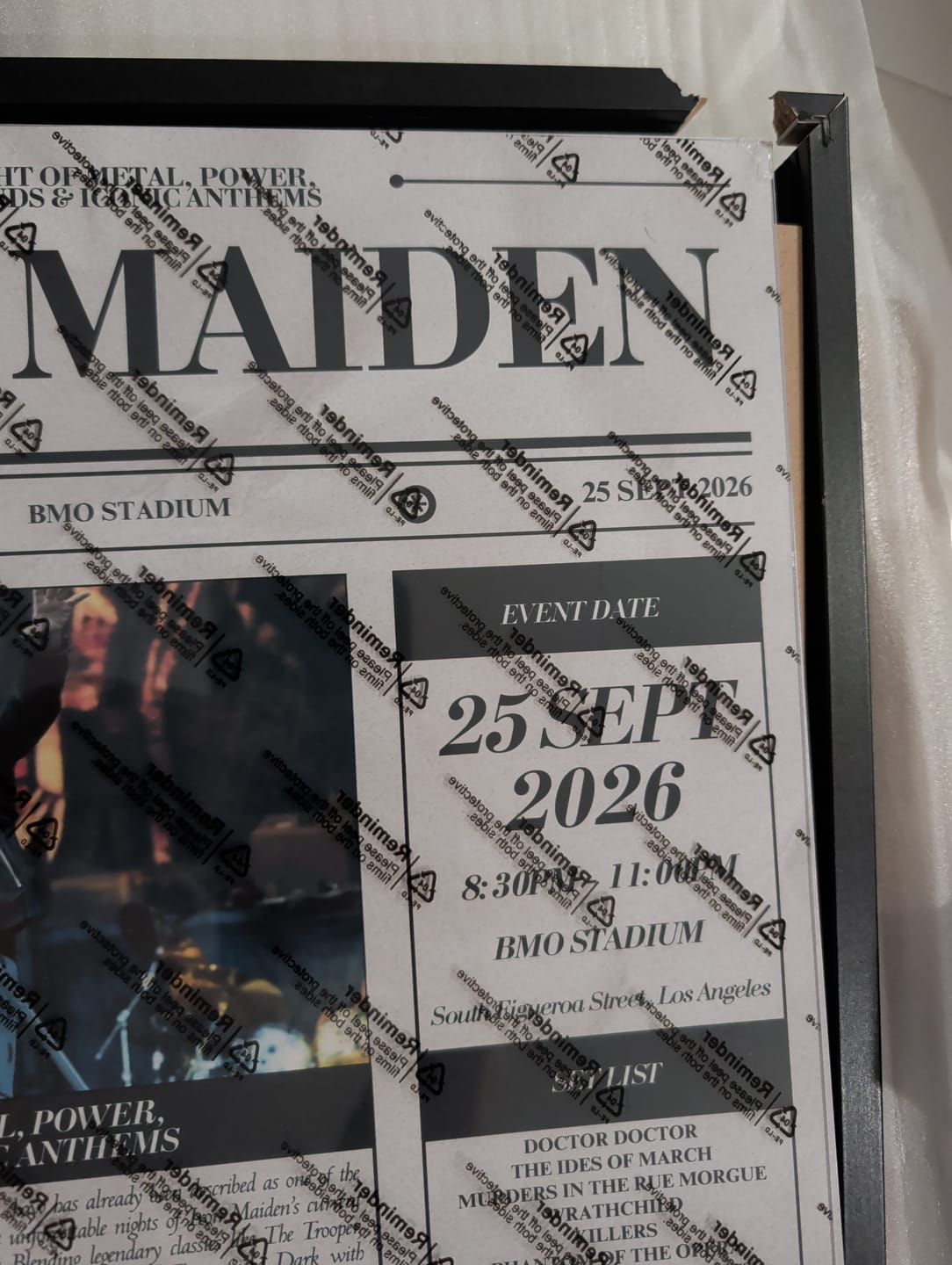 Customer photo review of Iron Maiden - Personalised Newspaper Style Concert Poster (USA Tour)