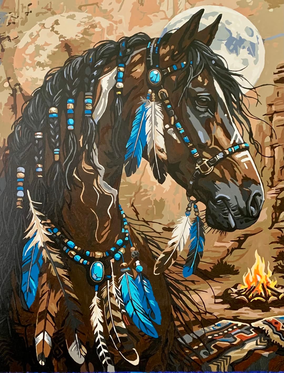 Customer photo review of Moonlit Spirit Stallion (Paint by Numbers)