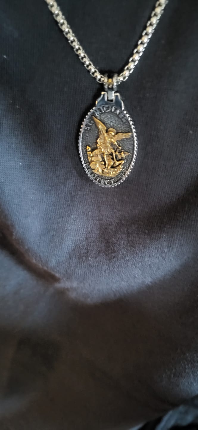 Customer photo review of ST. MICHAELS BADGE.
