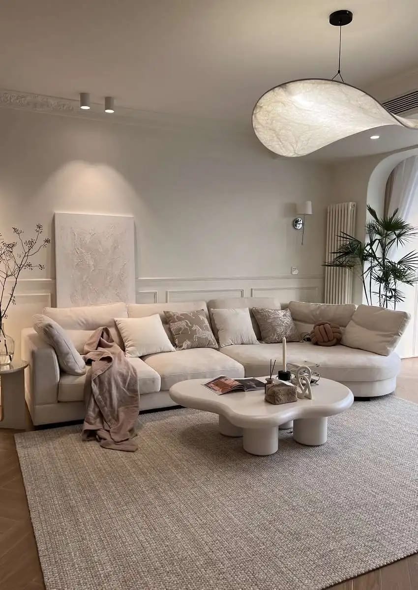 Customer photo review of Wavy Cloud Pendant Light, White Fabric Shade, LED, 30–100 cm