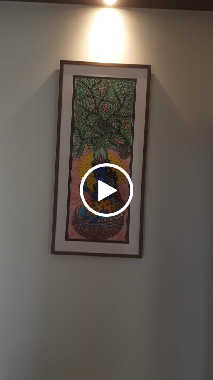 Customer video review of Krishna Leela Madhubani Art
