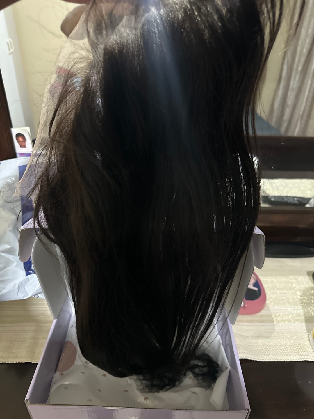 Customer photo review of Peruvian Crown Frontal Closure Straight