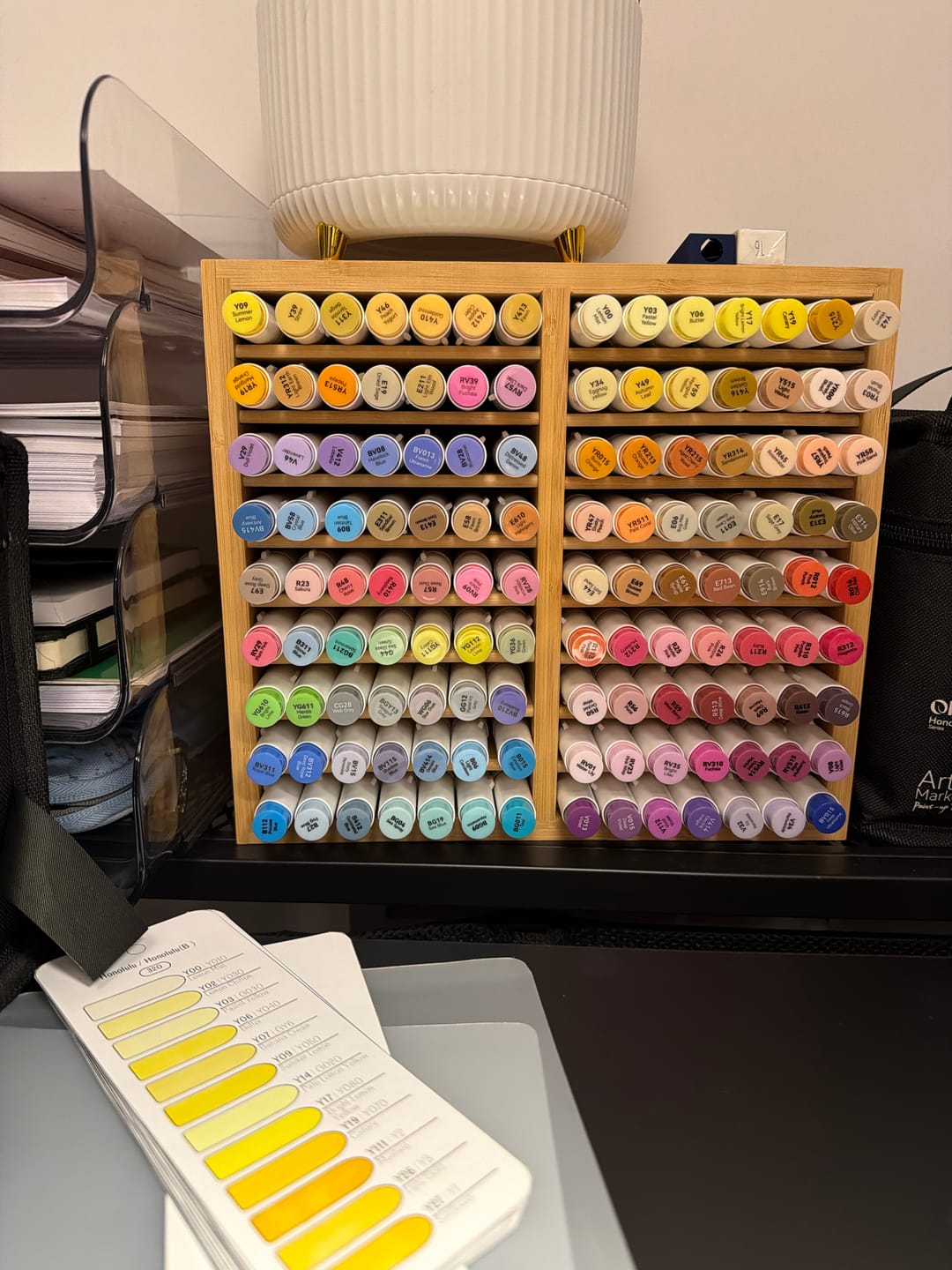 Customer photo review of Ohuhu Bamboo Marker Organizer
