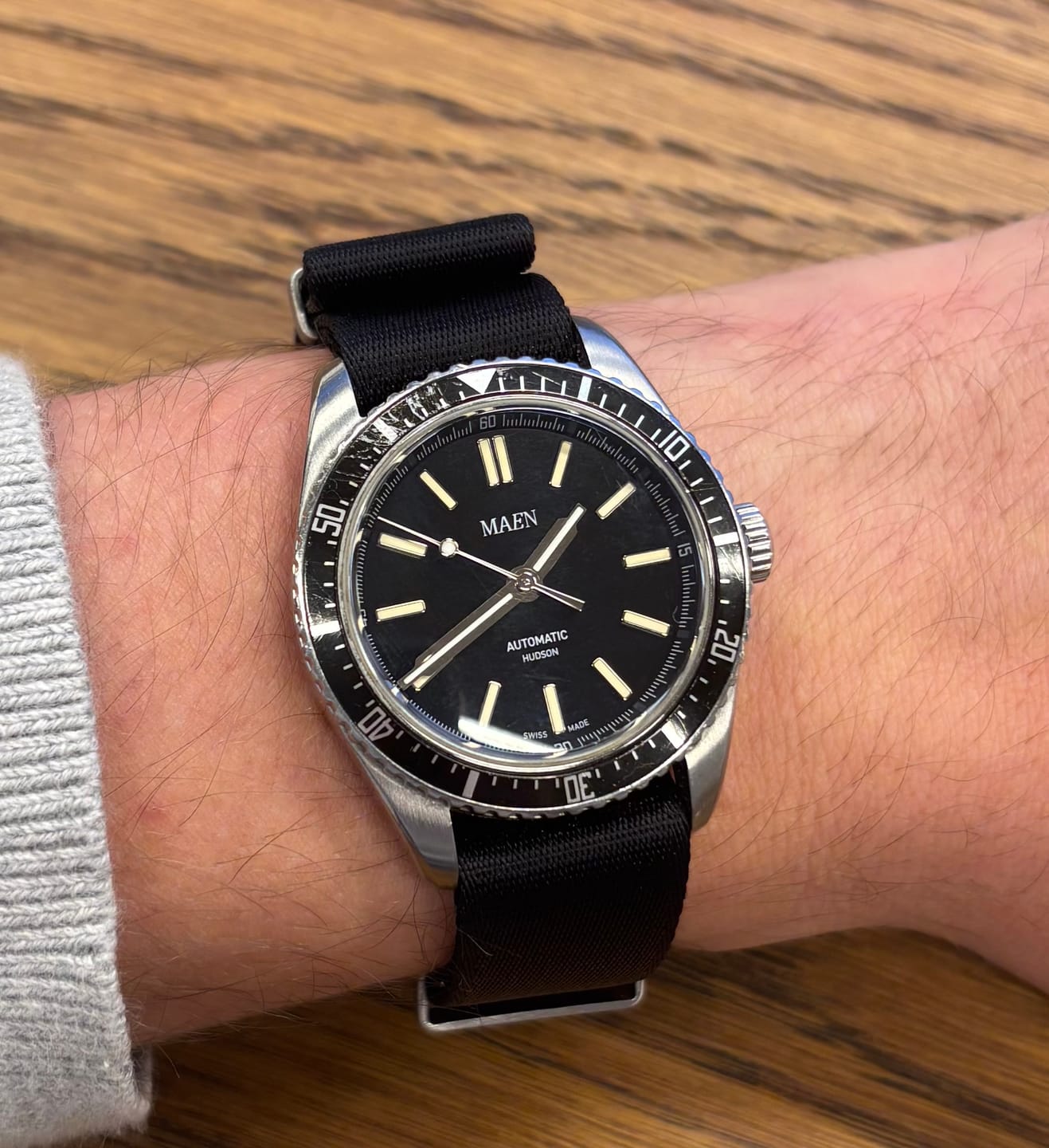 Customer photo review of Black Premium Nylon Watch Strap