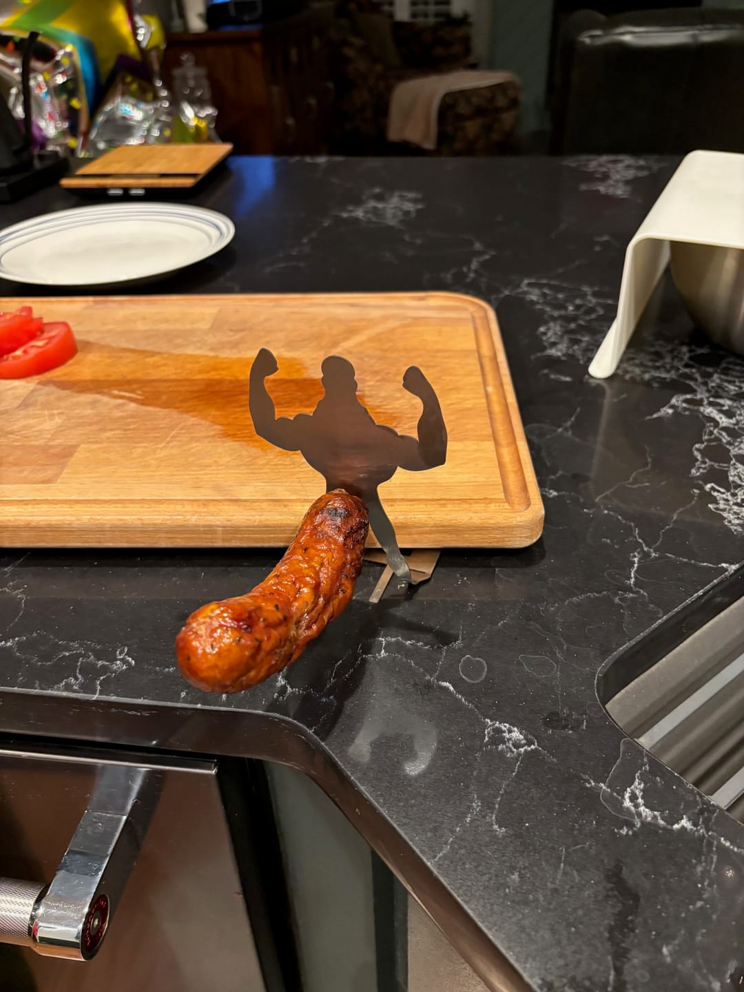 Customer photo review of SteelMan™ BBQ sausage grilling holder