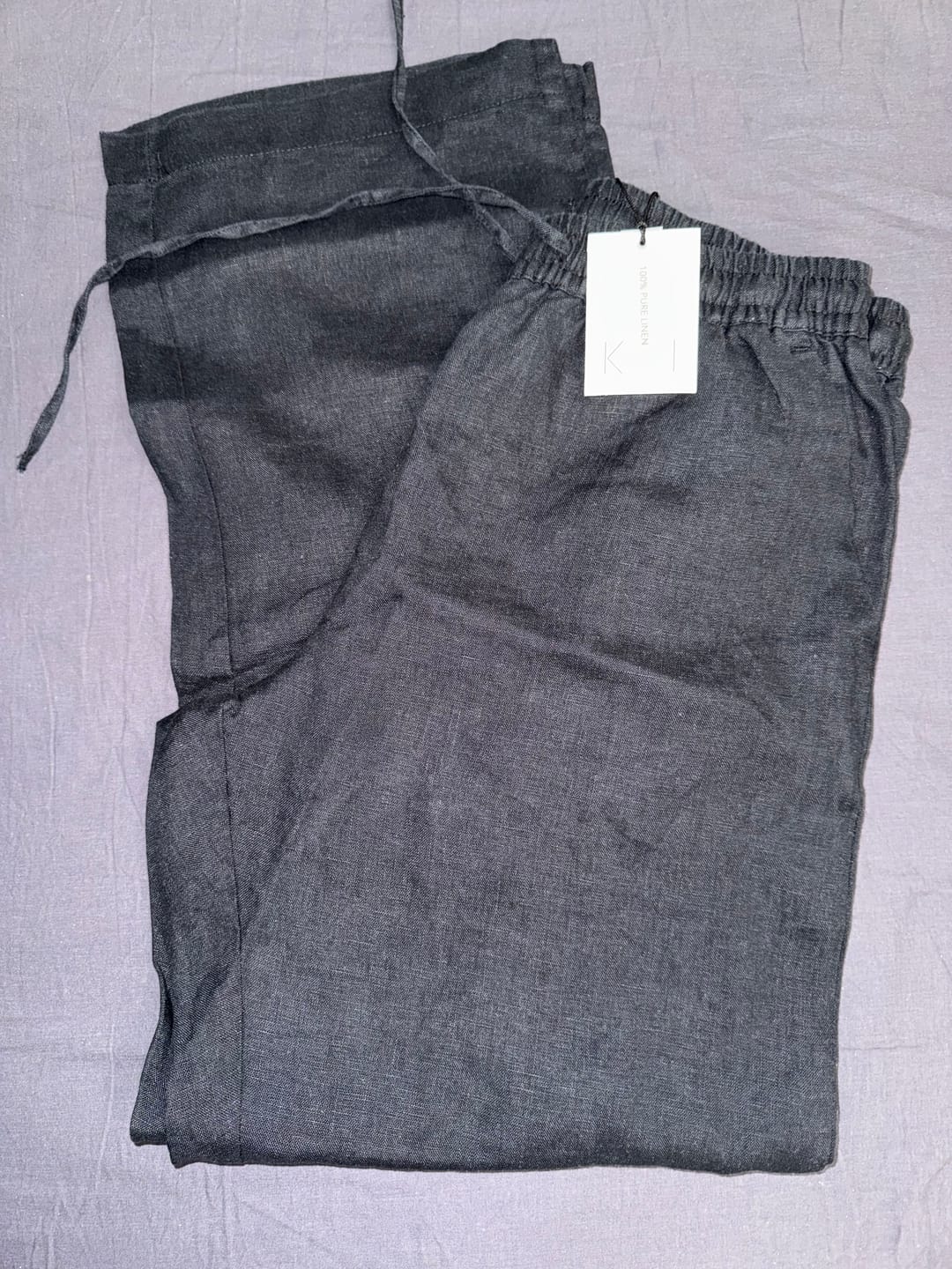 Customer photo review of Women's Black Linen Pants