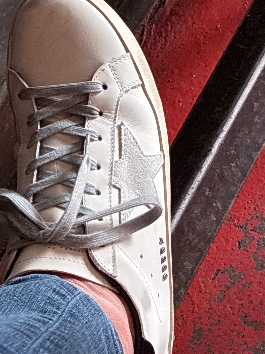 Customer photo review of Golden Goose Ball-Star Suede Star Blue Heel Tab