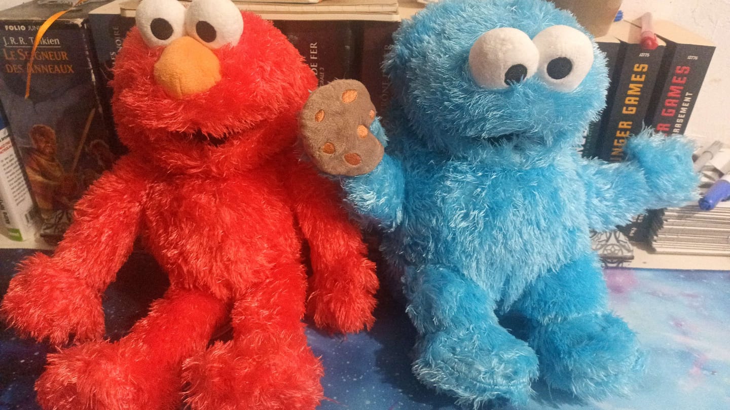 Customer photo review of Elmo Marionnette Sesame Street