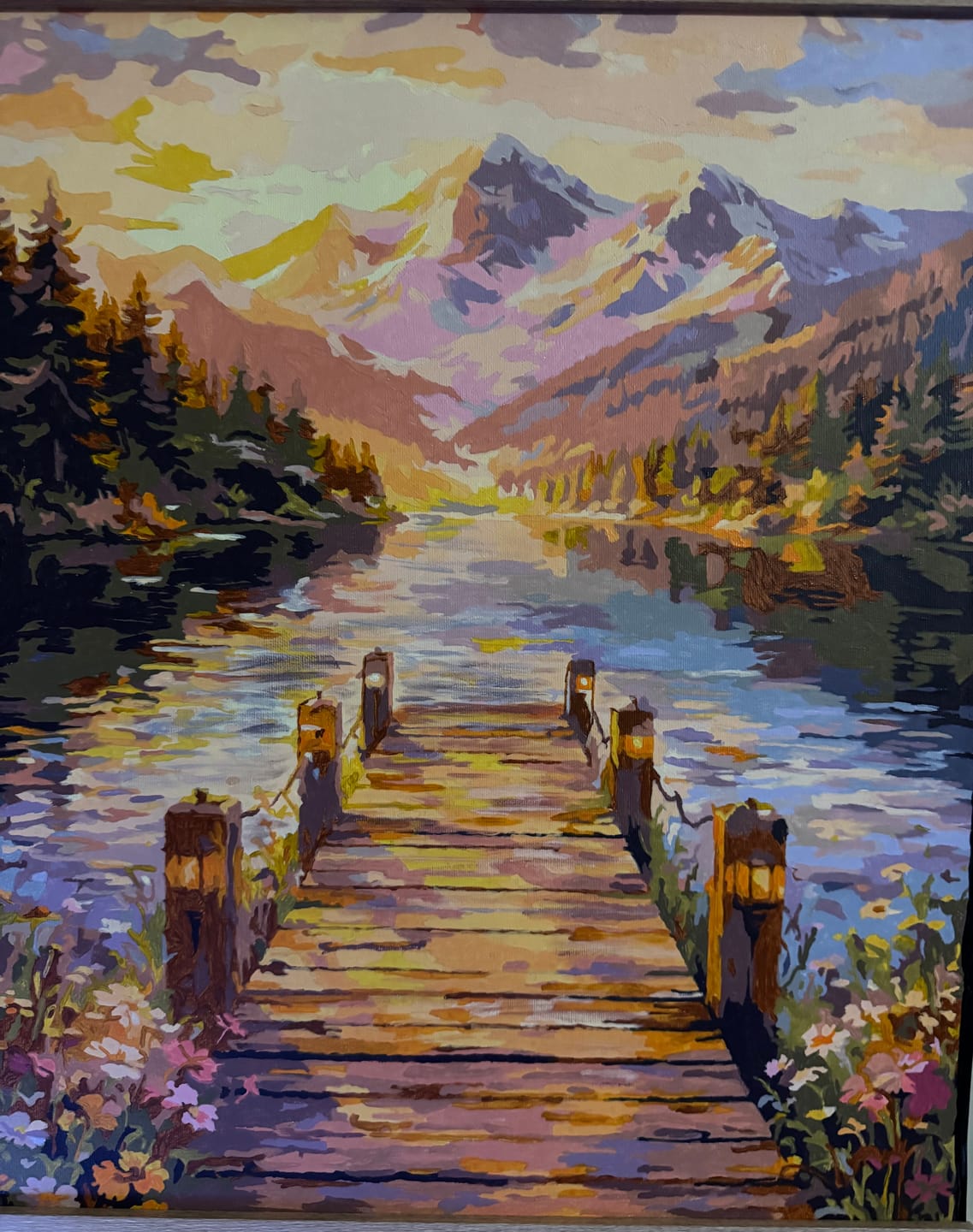 Customer photo review of Paint by Numbers - Golden stillness by the lake