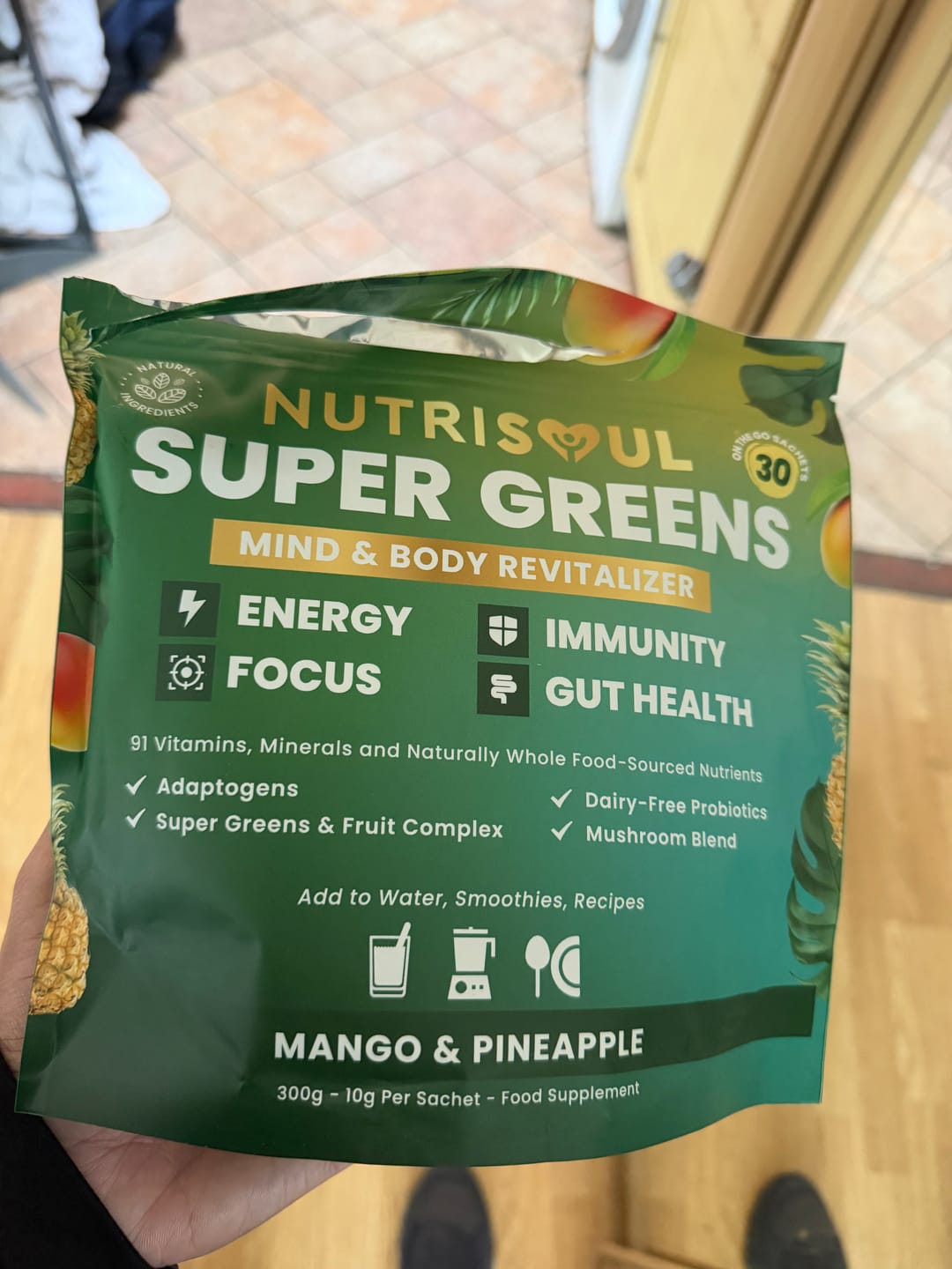 Customer photo review of Super Greens Powder Complex - 30 Sachets