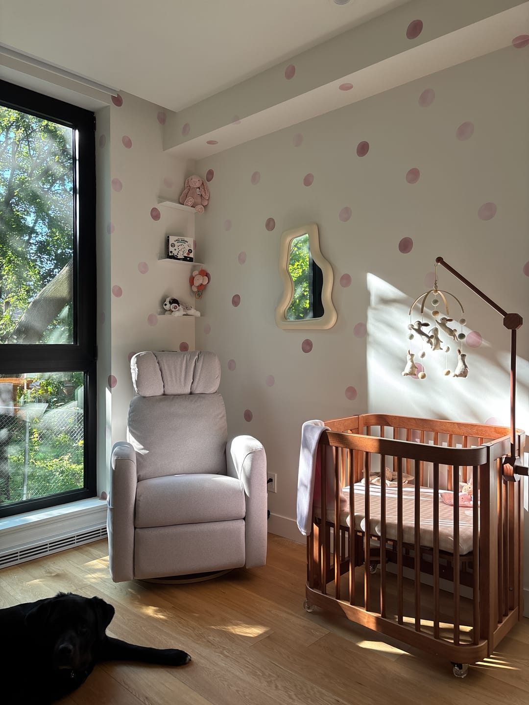Customer photo review of Pastel Pink Watercolor Dots