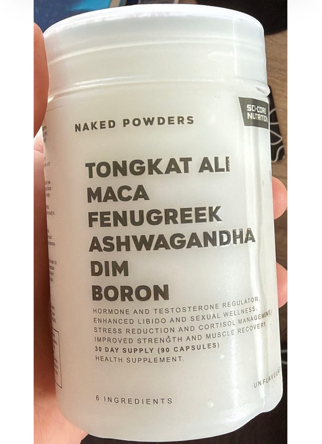 Customer photo review of Tongkat Ali, Maca, Fenugreek, Ashwagandha, DIM, Boron - 90 caps | 30 day supply (new)