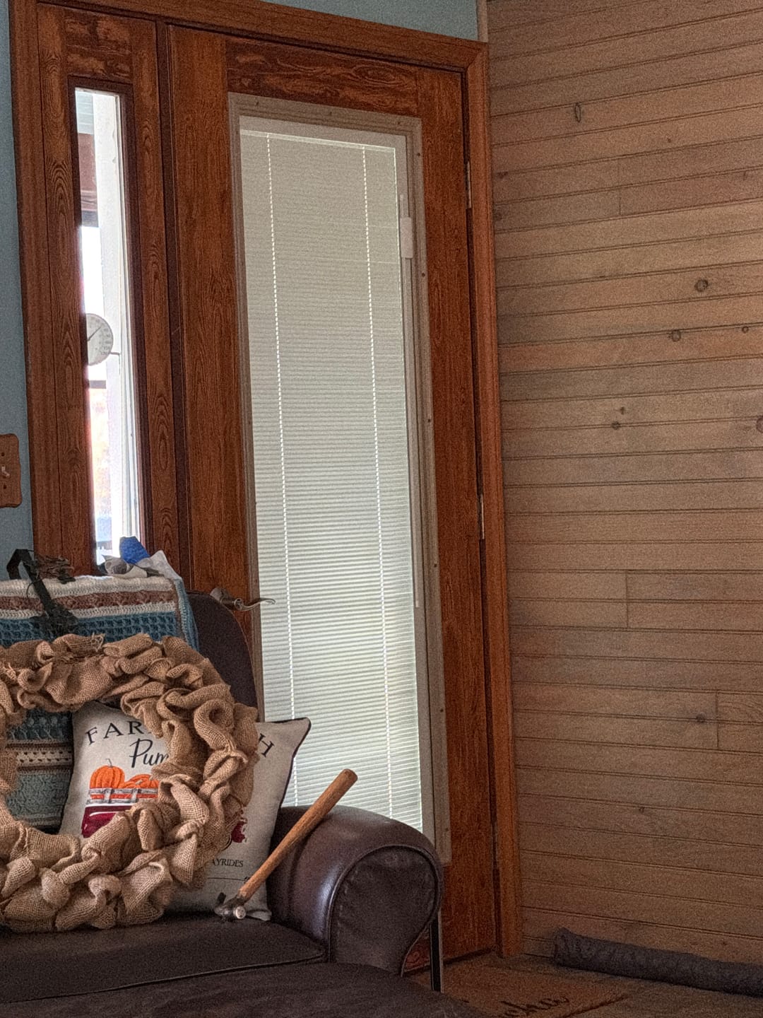 Customer photo review of Raise & Lower Blinds Glass and Frame Kit (Full Lite)