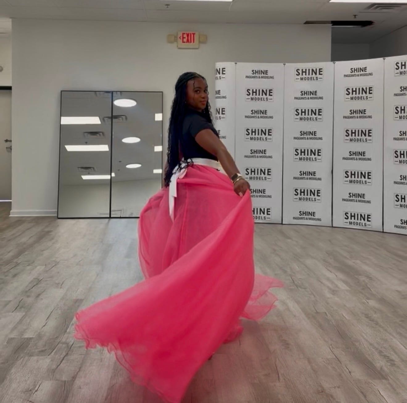 Customer photo review of Women's Hot Pink Reign Rehearse Overskirt