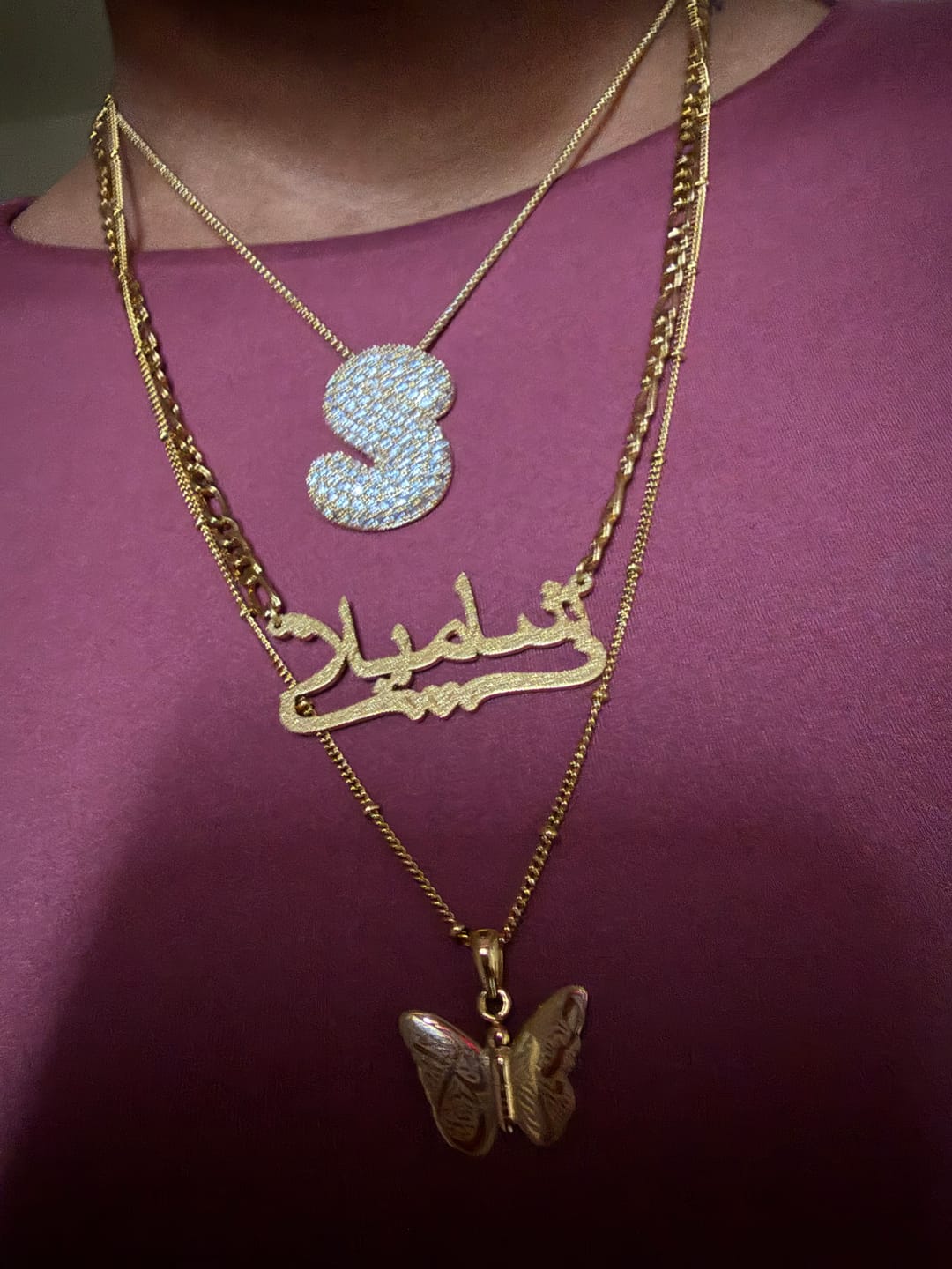 Customer photo review of Diamond Cut Heart Name Necklace