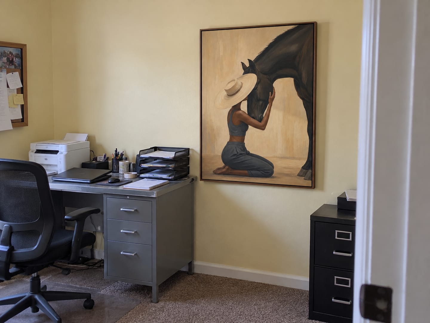 Customer photo review of A Quiet Bond | Hand-Painted Woman & Horse Wall Art | Modern Equestrian Oil Painting