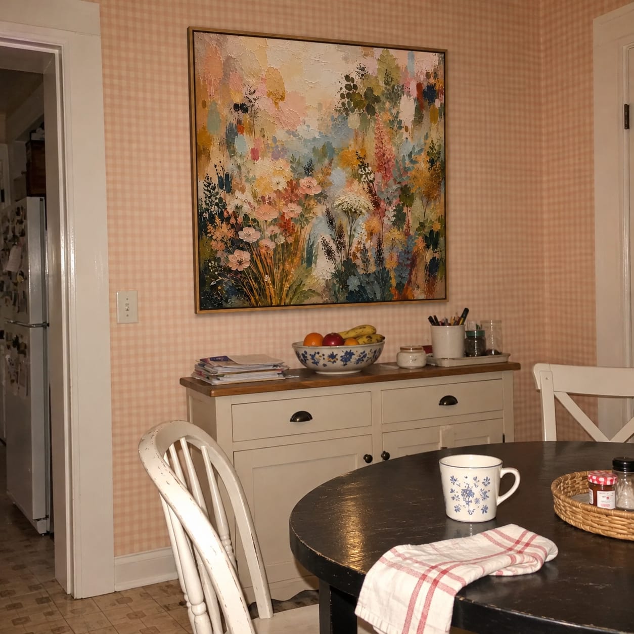 Customer photo review of Abstract Floral Wall Art | Golden Garden Symphony