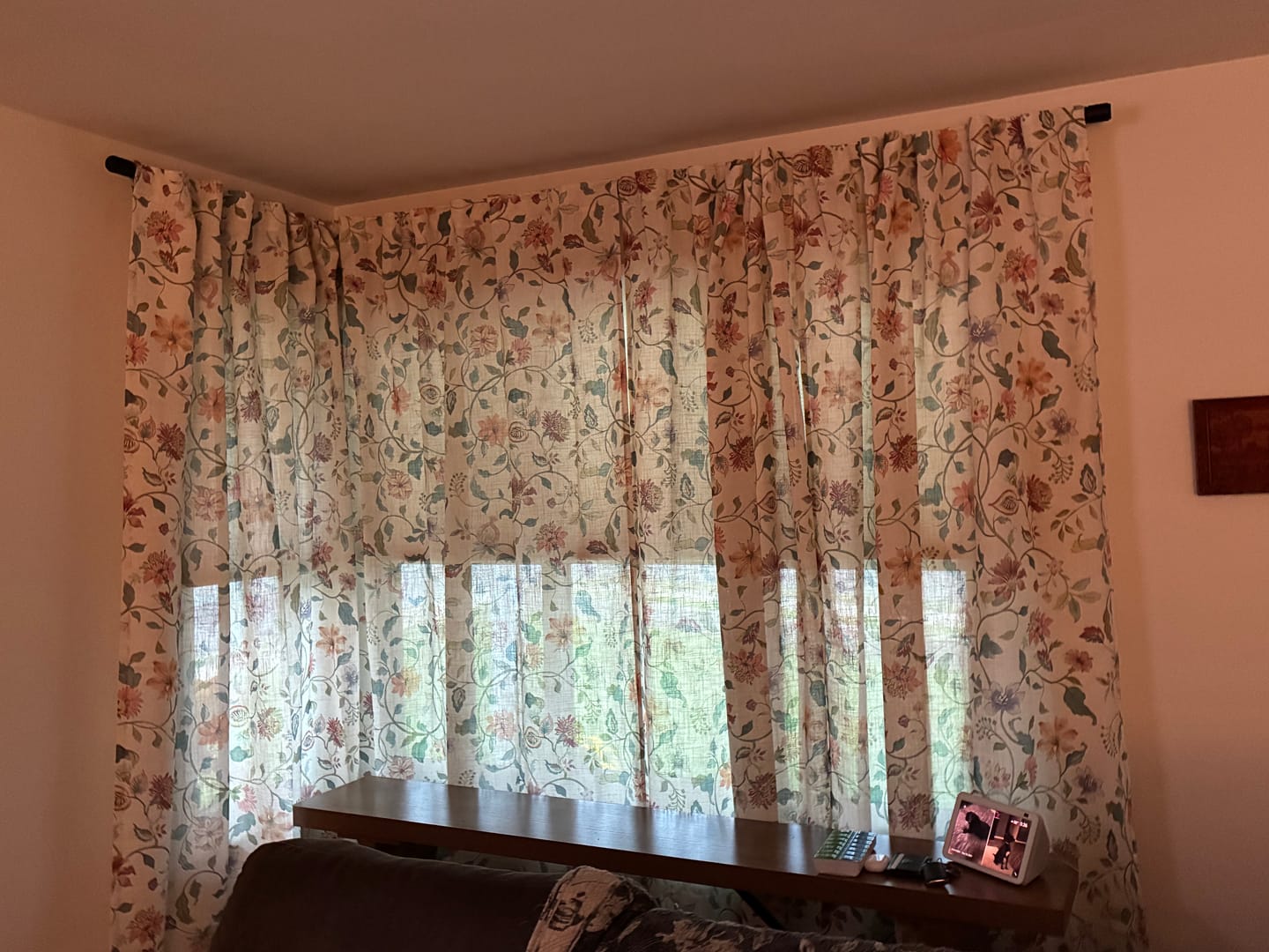 Customer photo review of Hattie Floral Linen Blend Curtains (2 Panels)