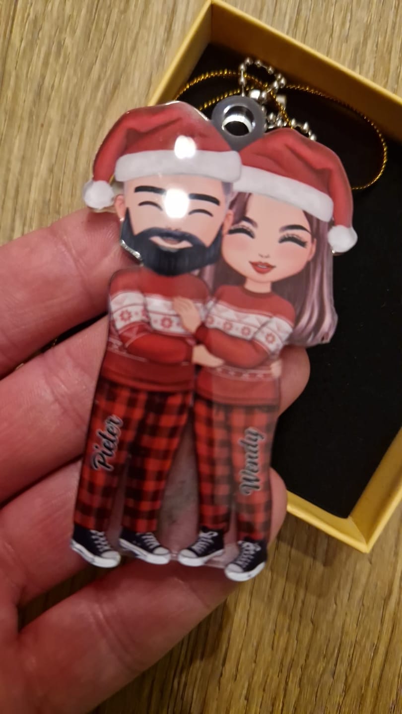 Customer photo review of Doll Couple Standing Hugging - Personalized Ornament