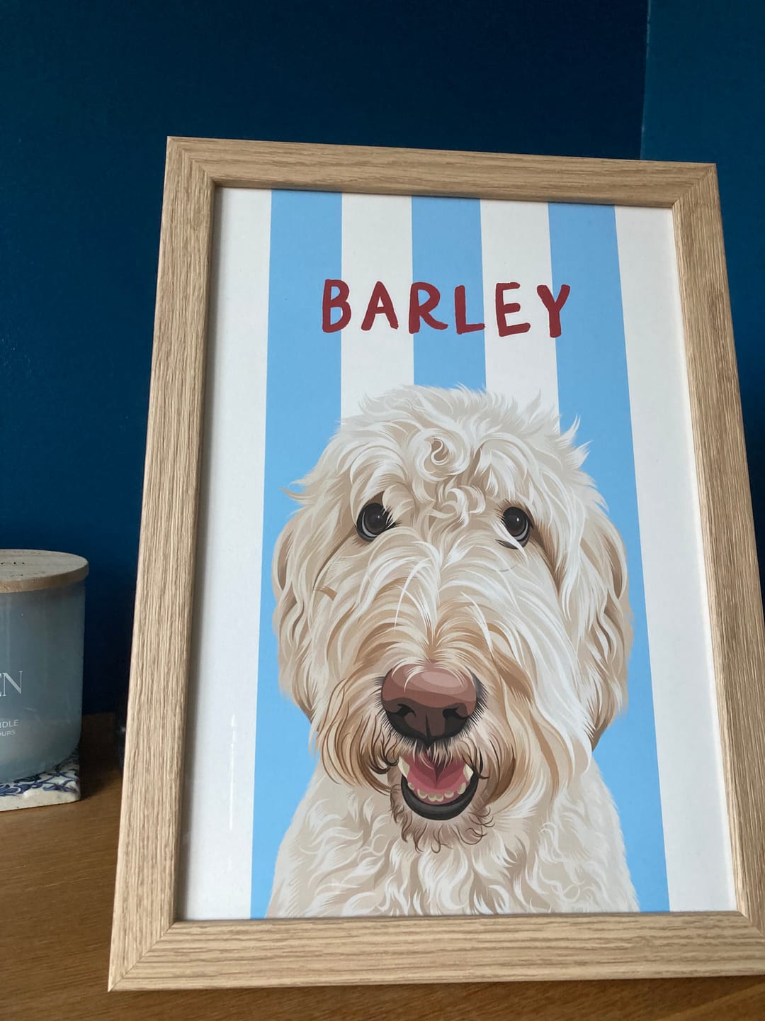 Customer photo review of Stripy | Custom Pet Portrait
