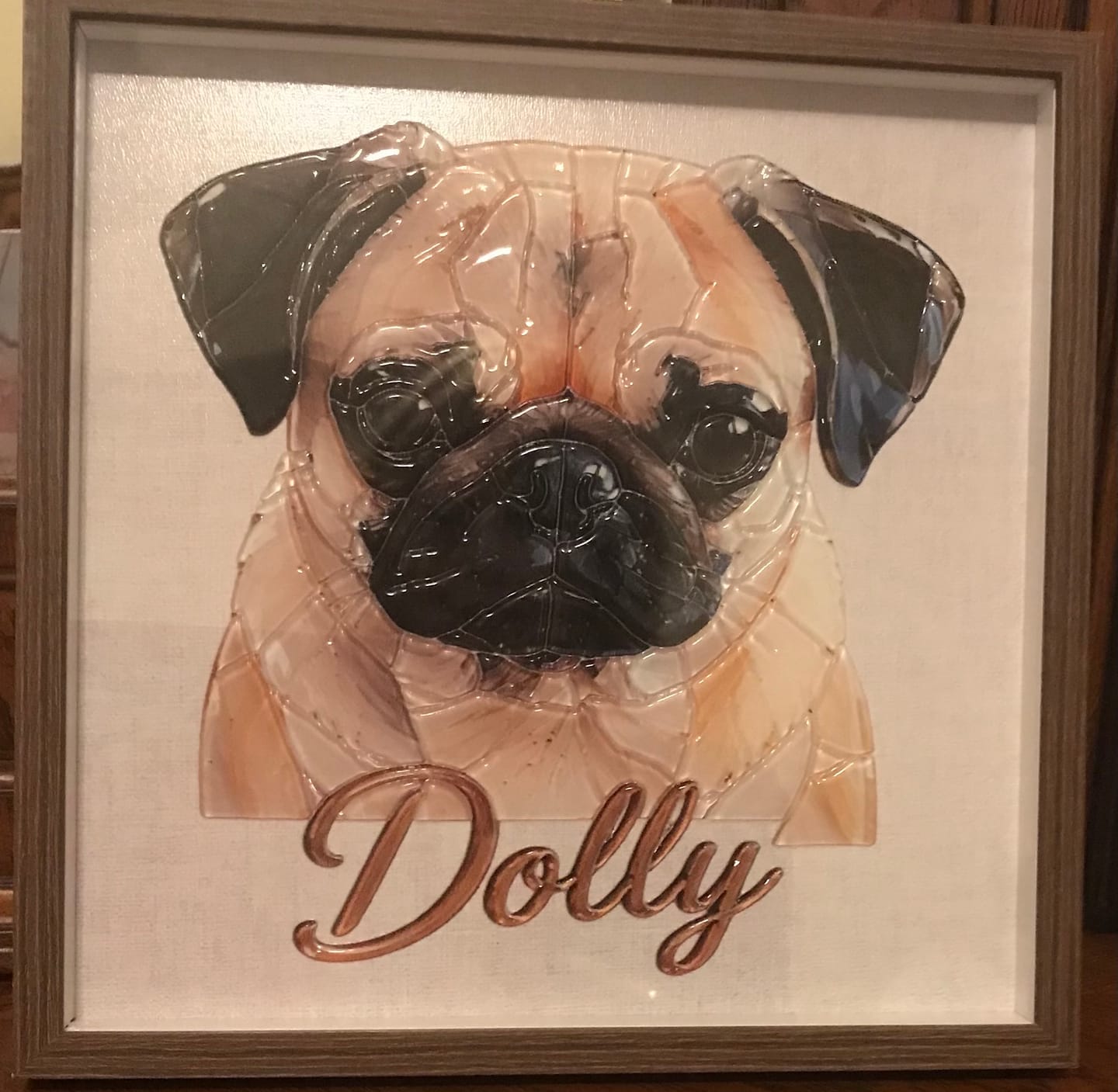 Customer photo review of Personalized Pet Pearl Art DIY Kit – Custom Pet Photo Portrait, Halloween Home Decor Gift for Pet Lovers