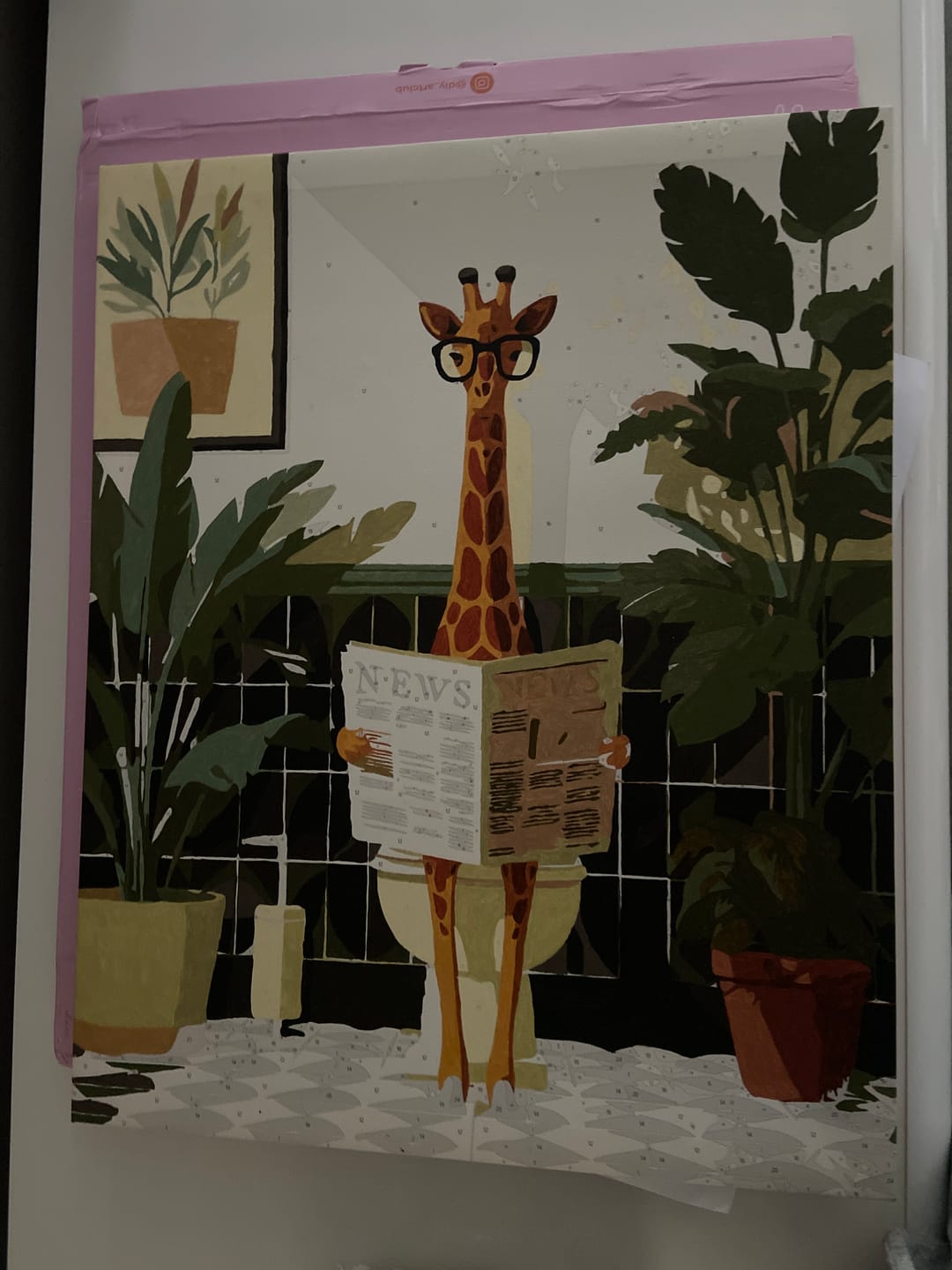 Customer photo review of Giraffe News | Paint by Number