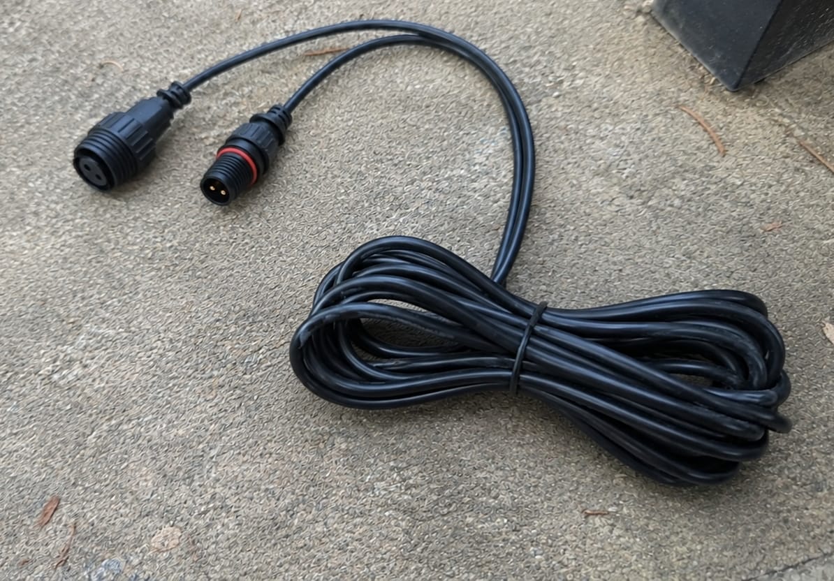 Customer photo review of 2-Pin Solar Lights Extension Cable for Solar Spotlights & Flood Lights (5m/10m)