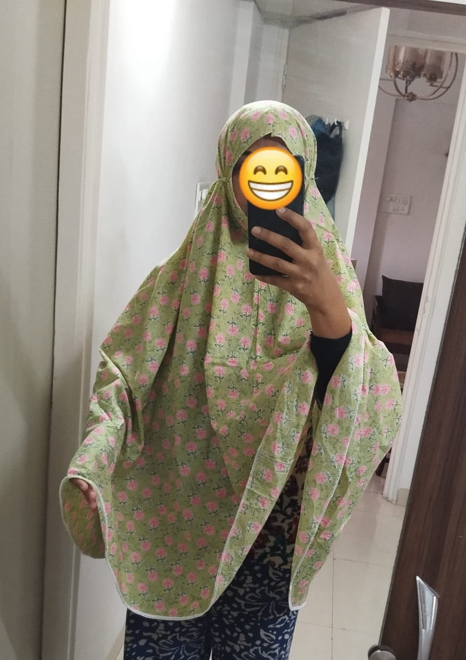 Customer photo review of Mint Floral Cotton Namaz Makhna