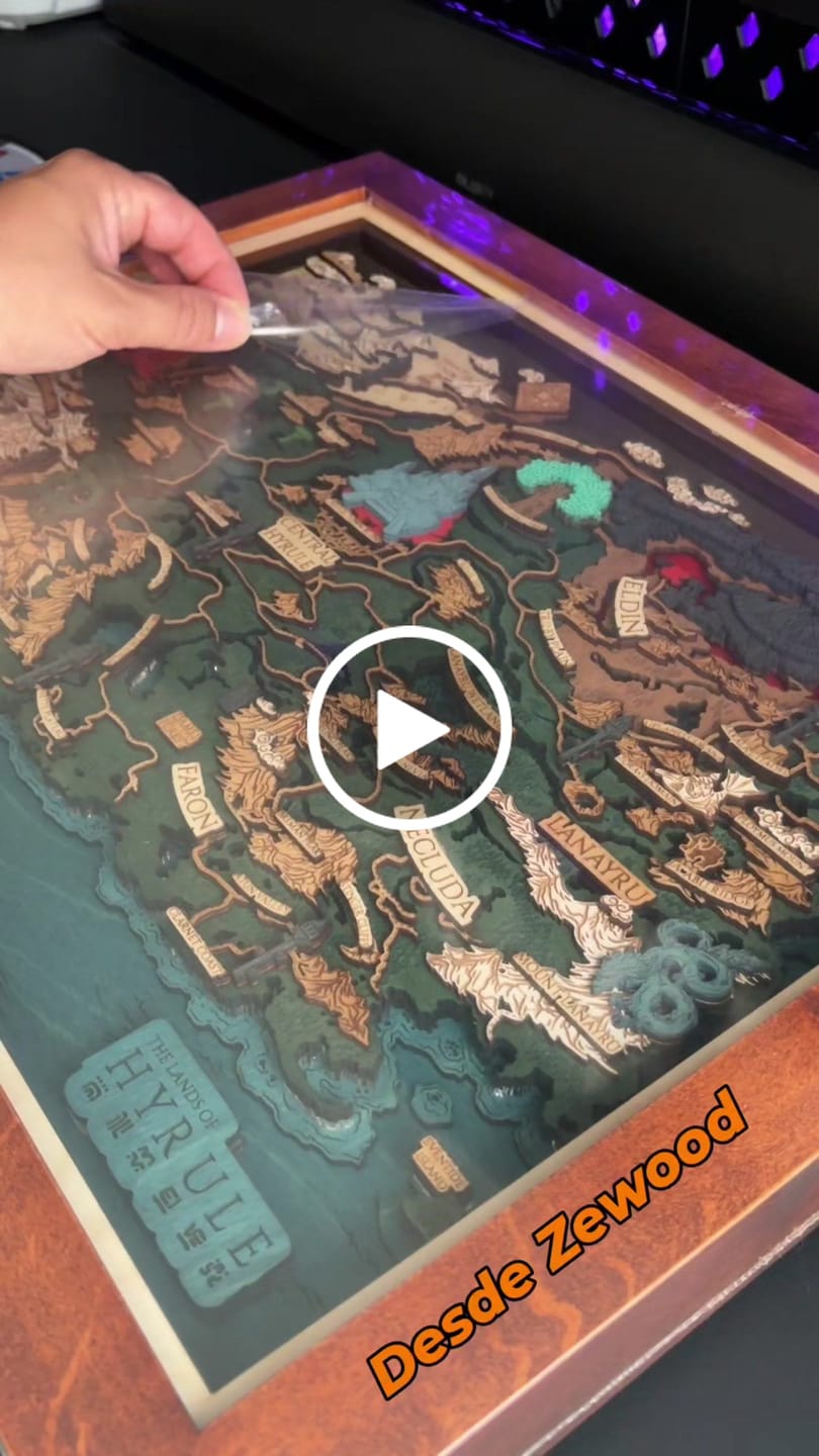 Customer video review of THE LANDS OF HYRULE FRAMED 3D WOOD MAP