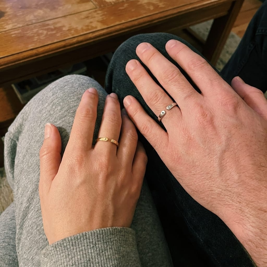 Customer photo review of Anillo Abierto con Dos Iniciales Personalizado