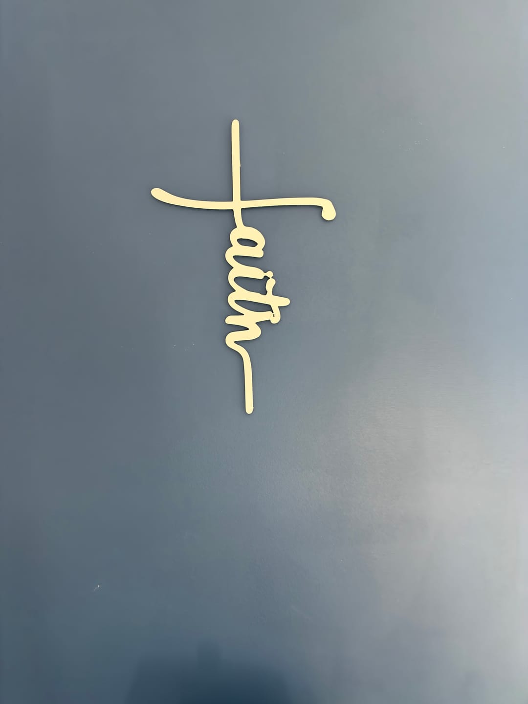 Customer photo review of Faith Cross Metal Wall Art – Christian Inspirational Home & Office Decor