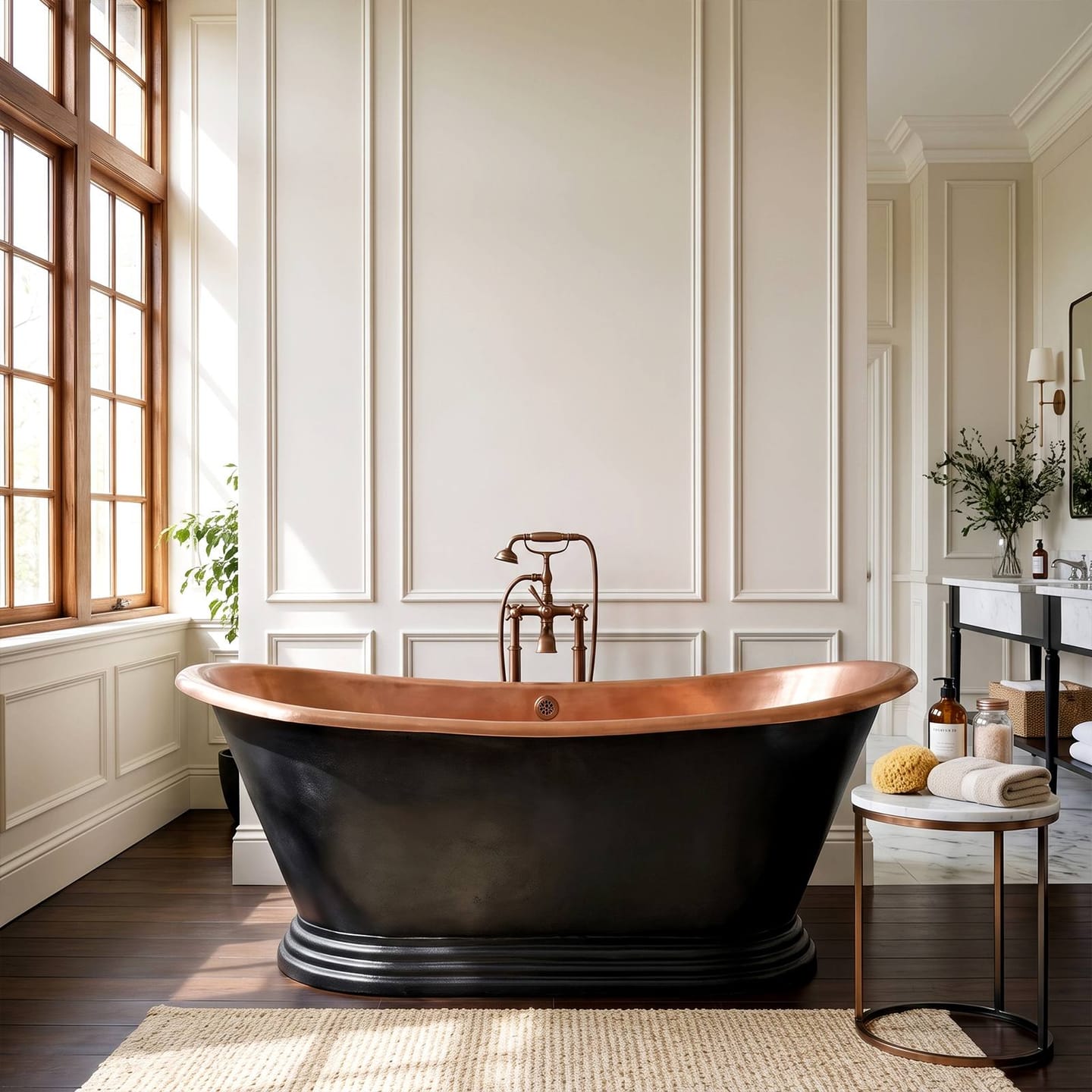 Customer photo review of Elite Oli Rubbed Bronze Double Slipper Copper Freestanding Bathtub ET-C-DS04