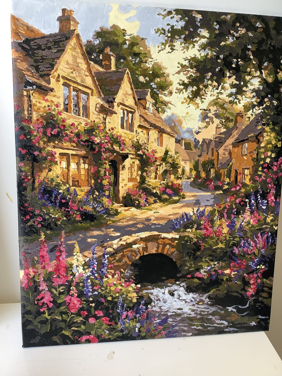 Customer photo review of Cotswolds Village Lane Golden Evening (Paint by Numbers)