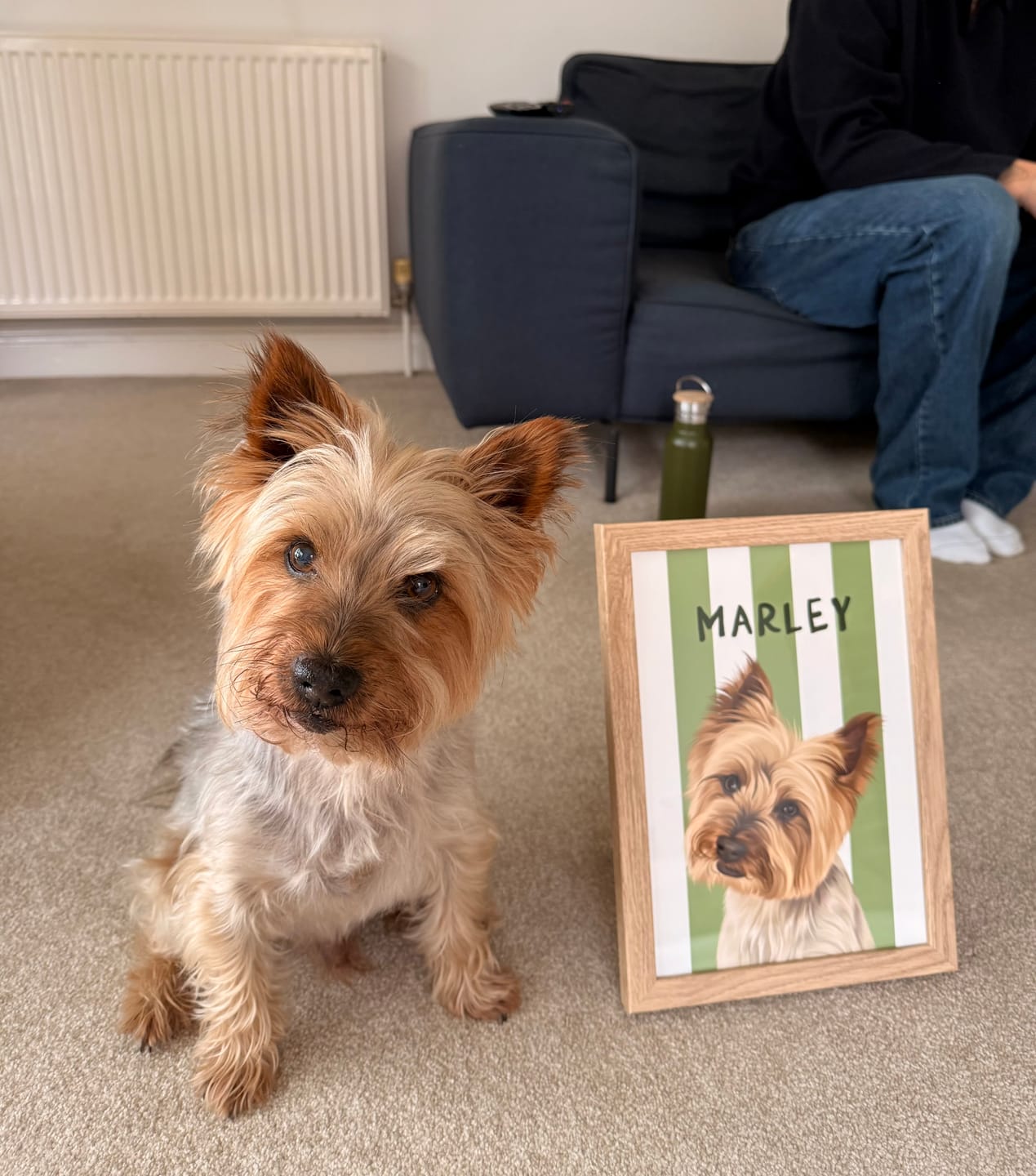 Customer photo review of Stripy | Custom Pet Portrait