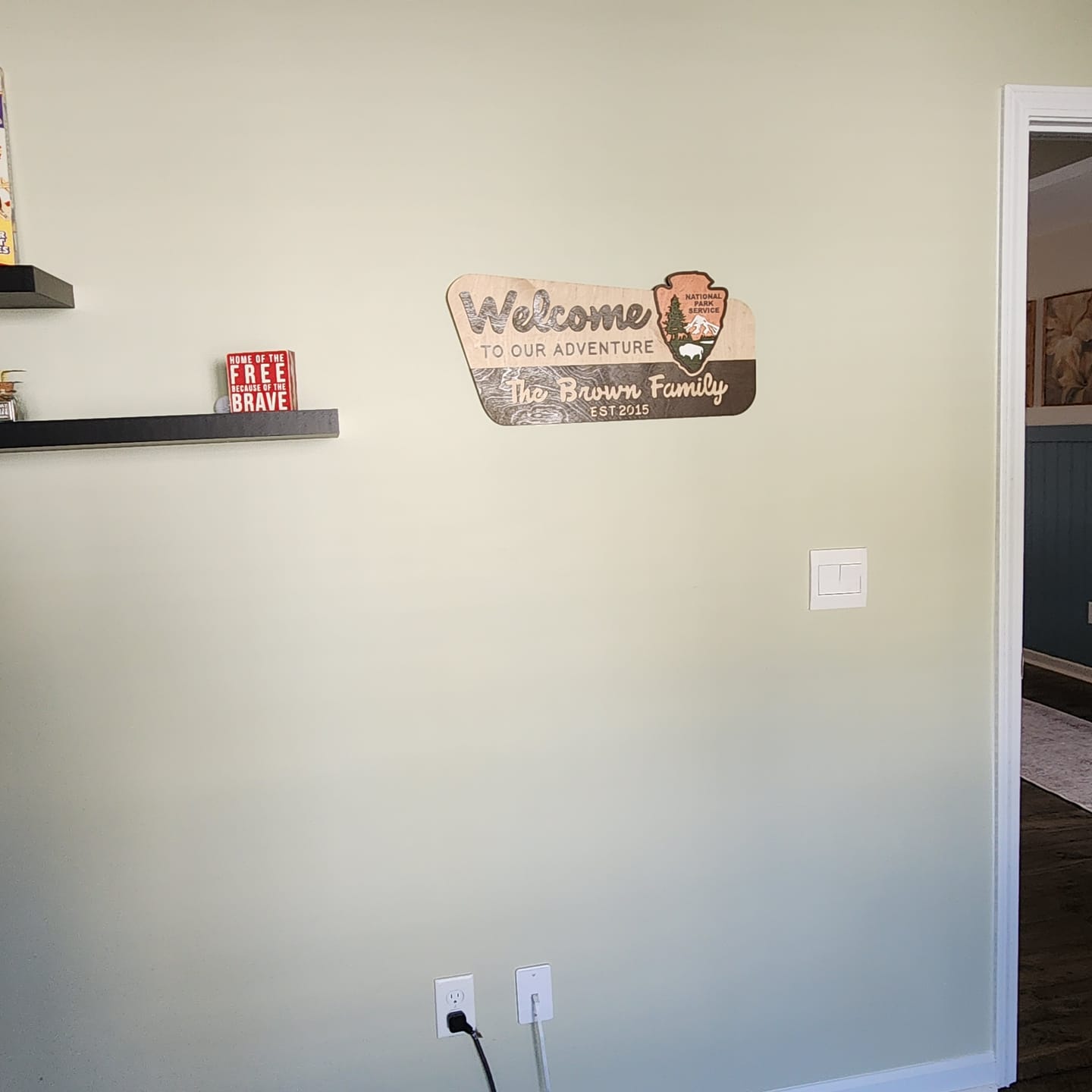 Customer photo review of 3D National Park Service Family Name Welcome Sign (Bison Design)
