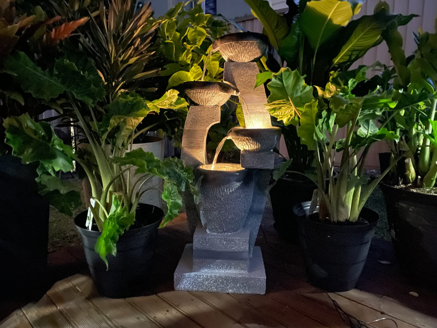 Customer photo review of Solar Arc Flow 4-Tier Cascading Water Feature
