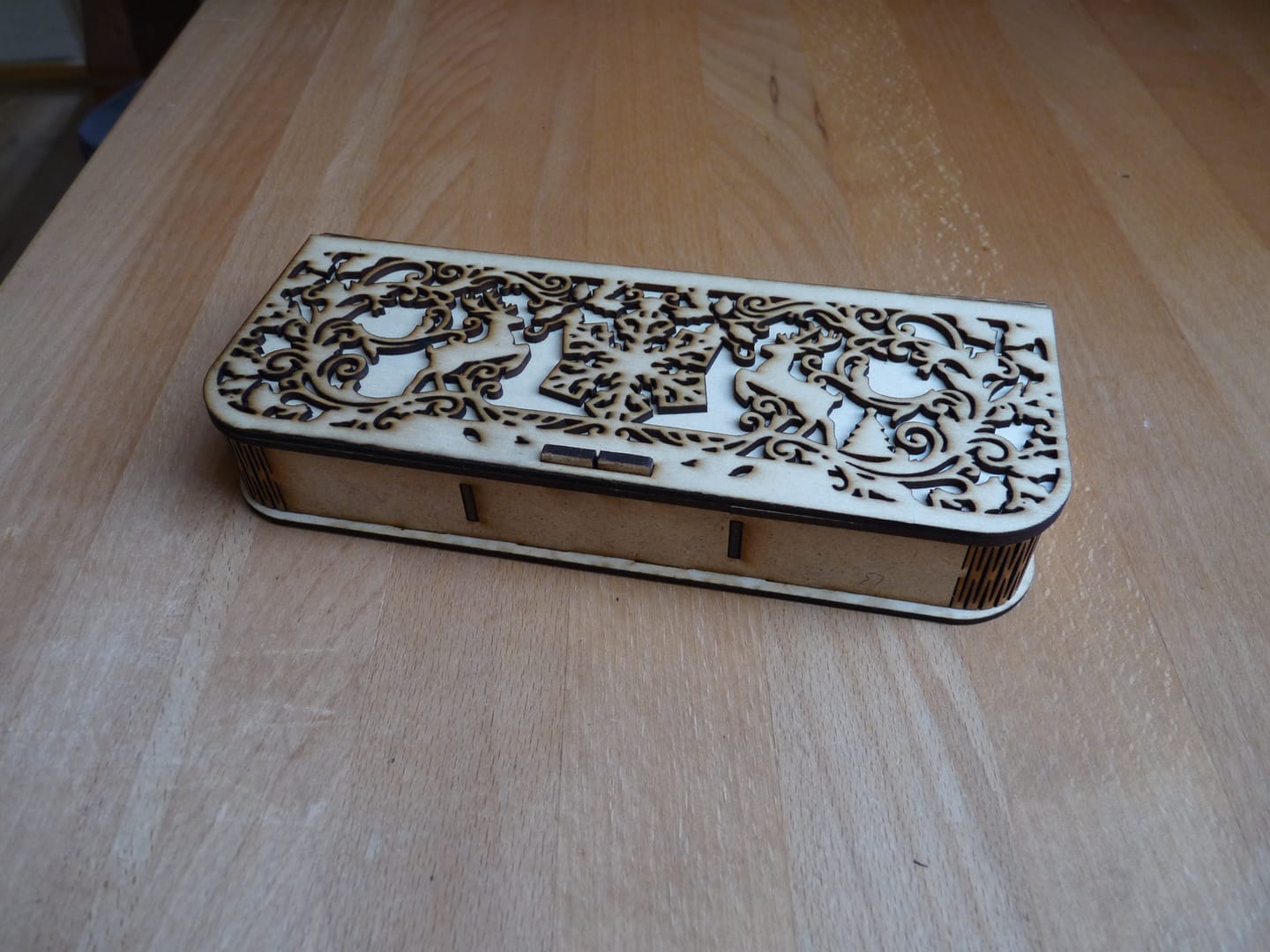Customer photo review of 18 Christmas Ornament 3 Gift Box Laser Cut SVG